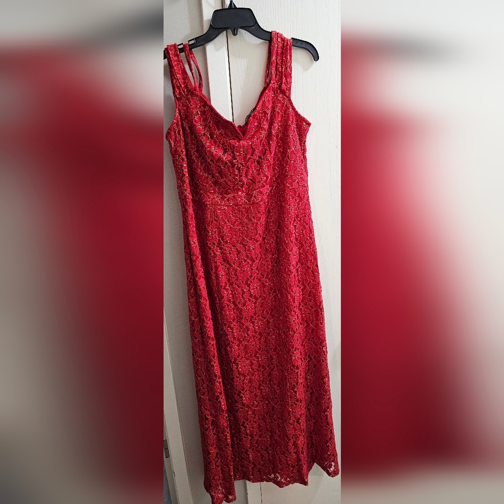 Elegant Red Lace Prom Dress
